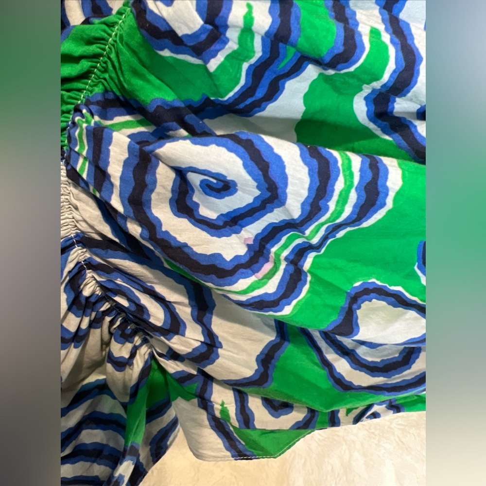 RHODE Green & Blue Spiral Mini Dress - Picture 6 of 9